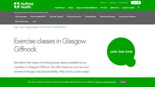 Exercise classes in Glasgow Giffnock | Nuffield Health