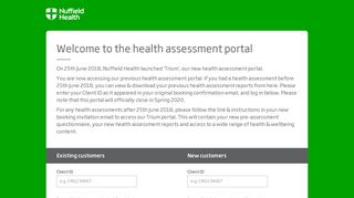 the health assessment portal - Nuffield Health