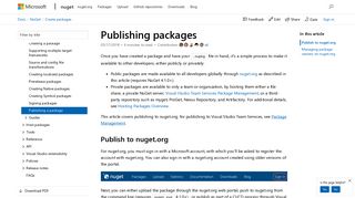 How to Publish a NuGet Package | Microsoft Docs