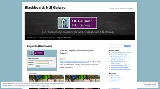 Log-in to Blackboard | Blackboard: NUI Galway