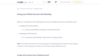 Using your Nulab Account with Backlog classic plan – Nulab