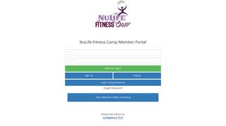 NuLife Fitness Camp Member Portal | Home - GymMaster Online - Login