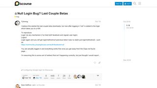 Null Login Bug? Last Couple Betas - bug - Discourse Meta