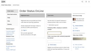 IBM - Order Status OnLine - Sign in - United States