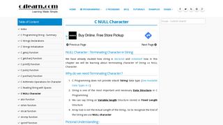 C NULL Character - C Programming - c4learn.com