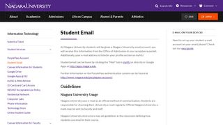 Student Email | Niagara University