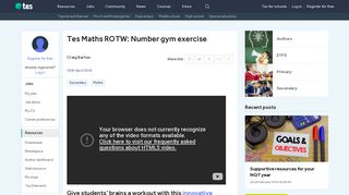 Tes Maths ROTW: Number gym exercise | Tes