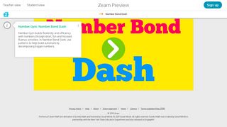 Number Bond Dash Number Gym - Zearn Math