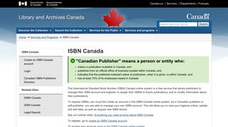 ISBN Canada - Library and Archives Canada - bac-lac.gc.ca