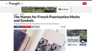 The Names for French Punctuation Marks and Symbols - ThoughtCo