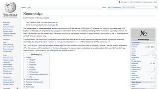 Numero sign - Wikipedia