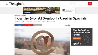 The @ or At Symbol in Spanish: Name and Origins - ThoughtCo
