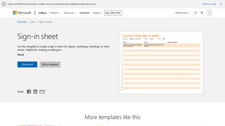 Sign-in sheet - Office templates & themes - Office 365
