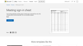 Meeting sign-in sheet - Office templates & themes - Office 365