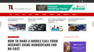 How to make a mobile call from internet using Numbertank for no cost ...