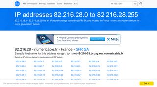 82.216.28 - numericable.fr - France - SFR SA - Search IP addresses