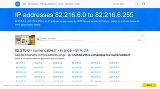 82.216.6 - numericable.fr - France - SFR SA - Search IP addresses
