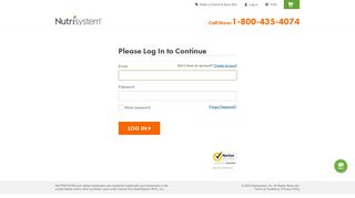 Please Log In to Continue - Nutrisystem