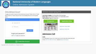 Already have an Account, Sign in - NUML Online Admission System