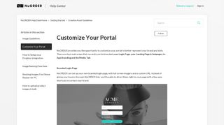 Customize Your Portal – NuORDER Help Desk Home