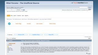 User account login for NuPoint - Mitel Forums