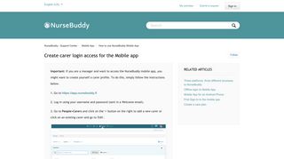 Create carer login access for the Mobile app – NurseBuddy - Support ...