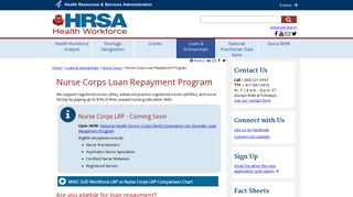 NURSE Corps Loan Repayment Program | Bureau of Health Workforce