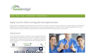 Apply Now Strike Nursing Jobs : Nurse Bridge