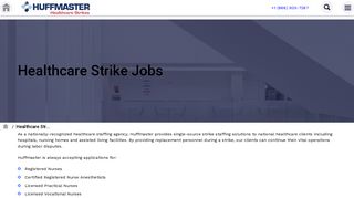 Healthcare Strikes Jobs | Huffmaster Healthcare Staffing Agency