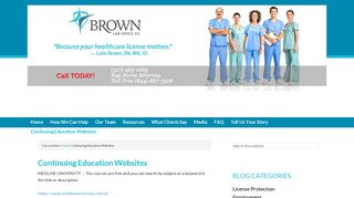 Continuing Education Websites - Brown Law Office
