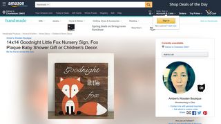 Amazon.com: 14x14 Goodnight Little Fox Nursery Sign, Fox Plaque ...