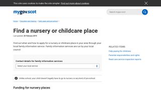 Find a nursery place – Scotland - mygov.scot