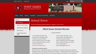 School Nurse - West Essex Regional School District