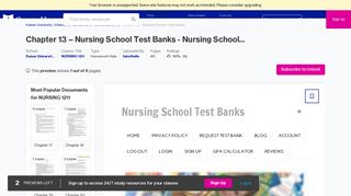 Nursing School Test Banks - Course Hero