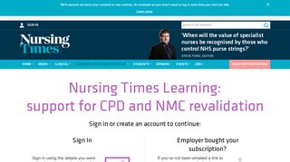 Nursing Times Learning: online support with NMC revalidation