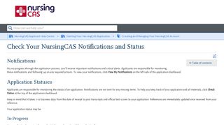 Check Your NursingCAS Notifications and Status - Liaison