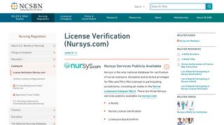 License Verification (Nursys.com) | NCSBN