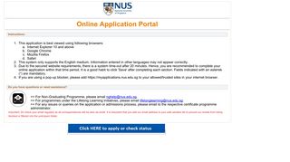 My Applications - NUS