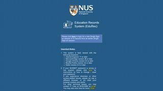 Education Records System (EduRec) - NUS