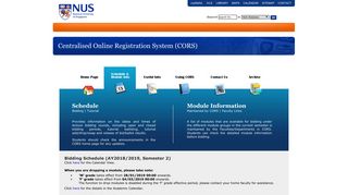 NUS - Centralised Online Registration System (CORS)