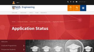 Application Status | NUS Engineering - National University of Singapore