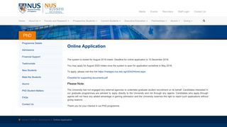 Online Application - NUS Business School