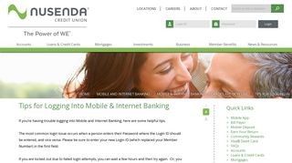 Tips for Logging Into Mobile & Internet Banking - Nusenda Credit ...