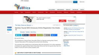 Gambia: Nusrat SSS Introduces Online Registration Into Grade-10 ...
