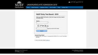 Result for NET 2019 (series 1) conducted from 28 ... - NUST Entry Test