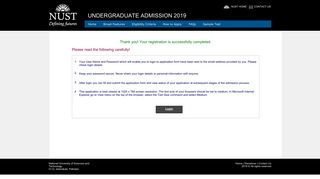 Undergraduate Admission 2019 - NUST Entry Test