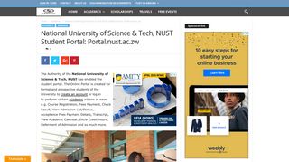 National University of Science & Tech, NUST Student Portal: Portal ...