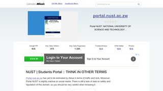 Portal.nust.ac.zw website. NUST | Students Portal :: THINK IN OTHER ...