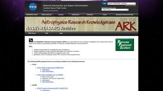 ARK: Remote Proposal System (RPS) - HEASARC - NASA