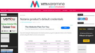 Nutanix product's default credentials - VMwaremine - Artur Krzywdzinski